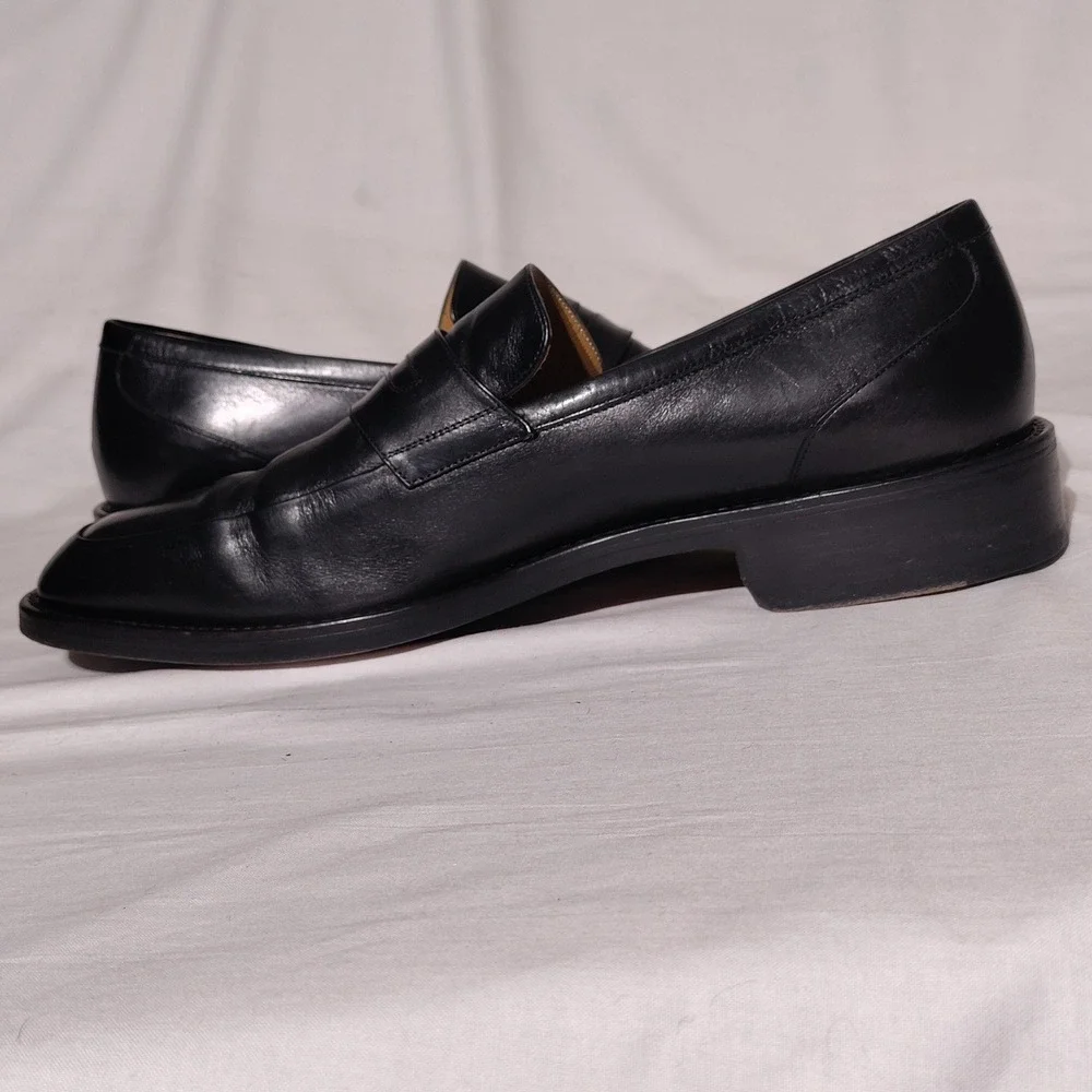 Cole Haan Collection Mens Black Leather Loafers Italy 10.5 W C02992